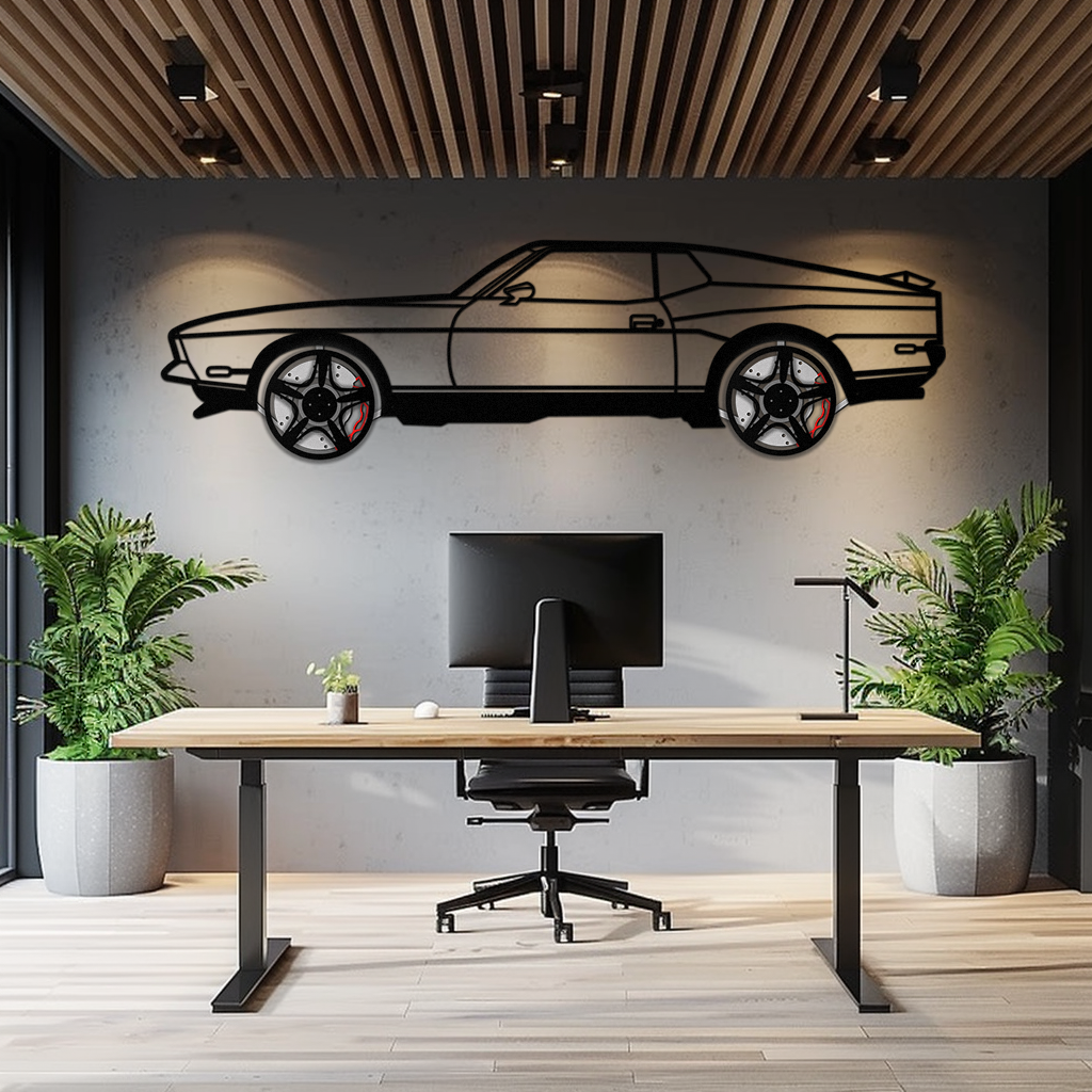 Ford Mustang 1971 Metal Car Wall Art – Rotating Wheels Classic Muscle Car Decor, Garage & Office Gift-KAFMEKA086