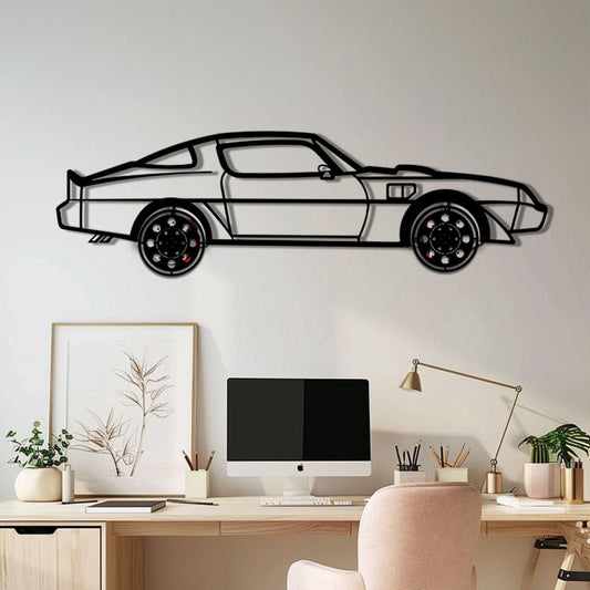 Pontiac Trans Am Metal Car Wall Art with Rotating Wheels - Classic American Muscle Silhouette - Interactive Firebird Wall Decor - KAFMEKA154