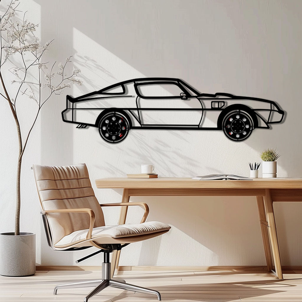 Pontiac Trans Am Metal Car Wall Art with Rotating Wheels - Classic American Muscle Silhouette - Interactive Firebird Wall Decor - KAFMEKA154