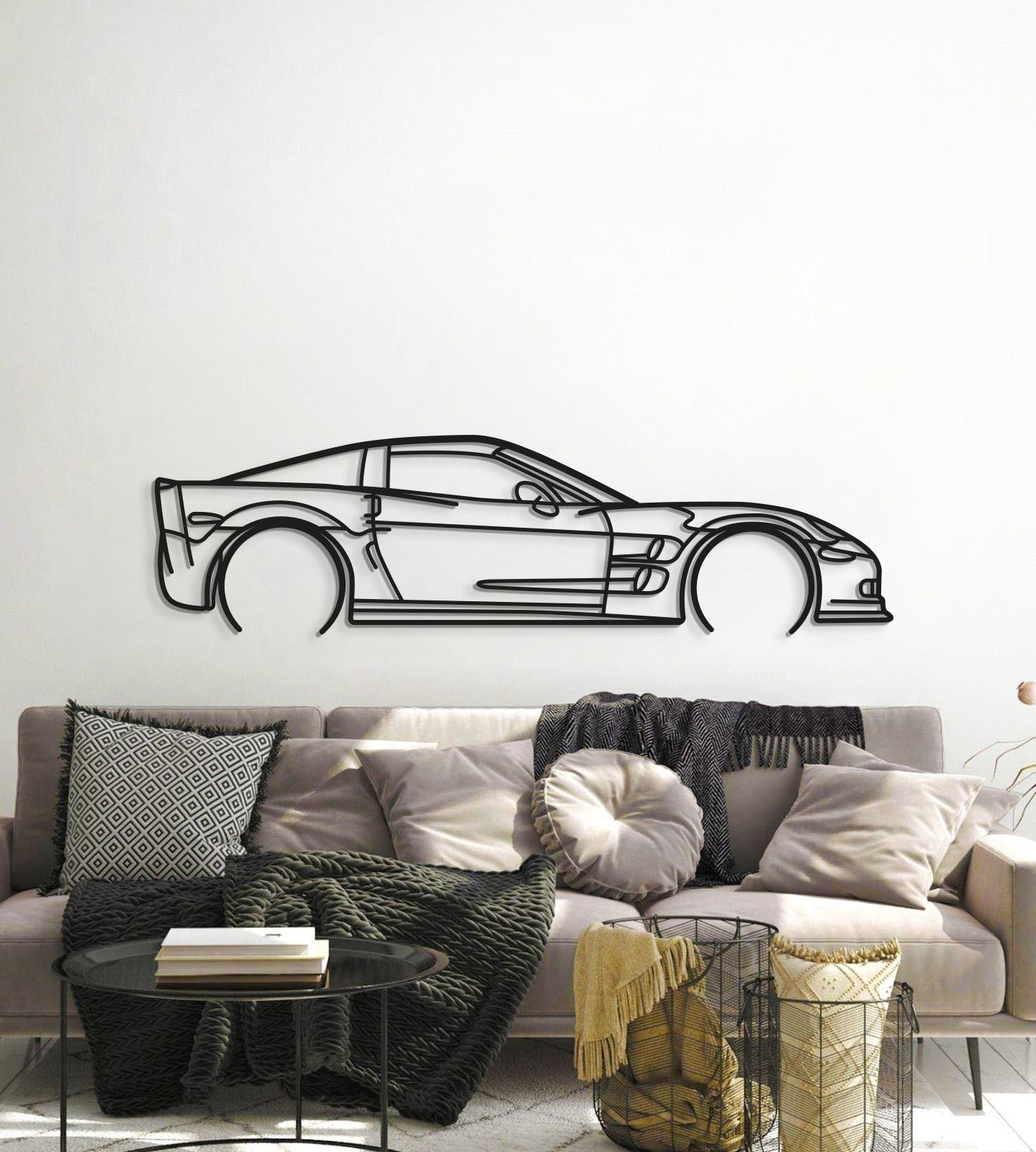 Corvette C6 ZR1 Detailed Metal Car Wall Art