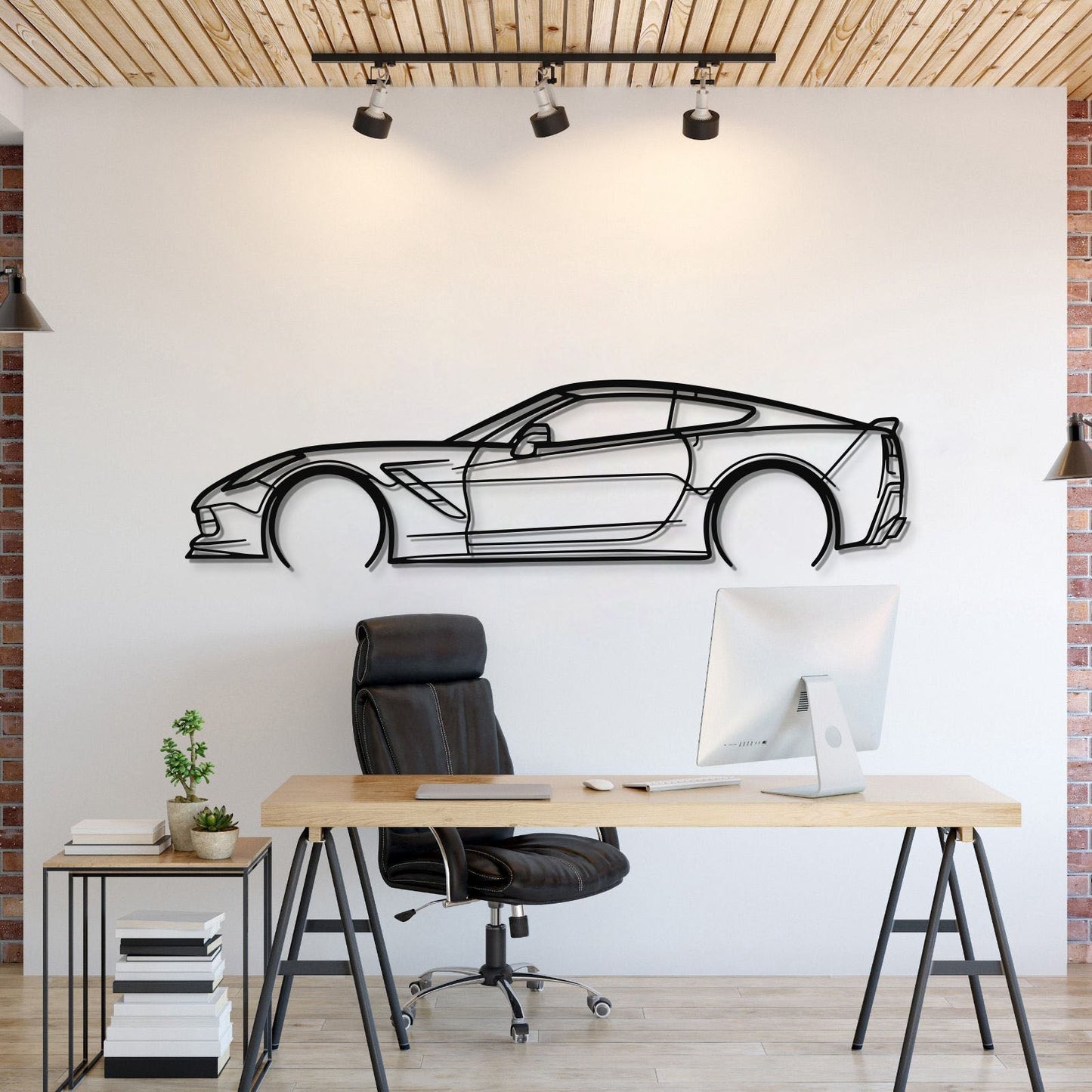 Corvette C7 Detailed Metal Car Wall Art