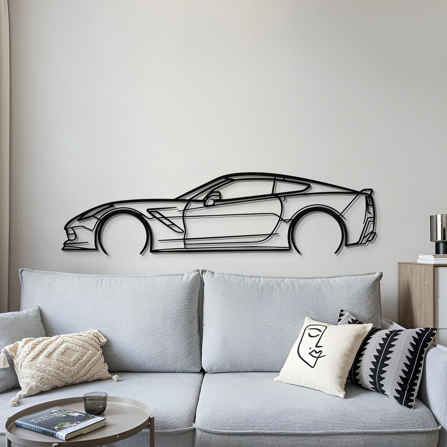 Corvette C7 Detailed Metal Car Wall Art