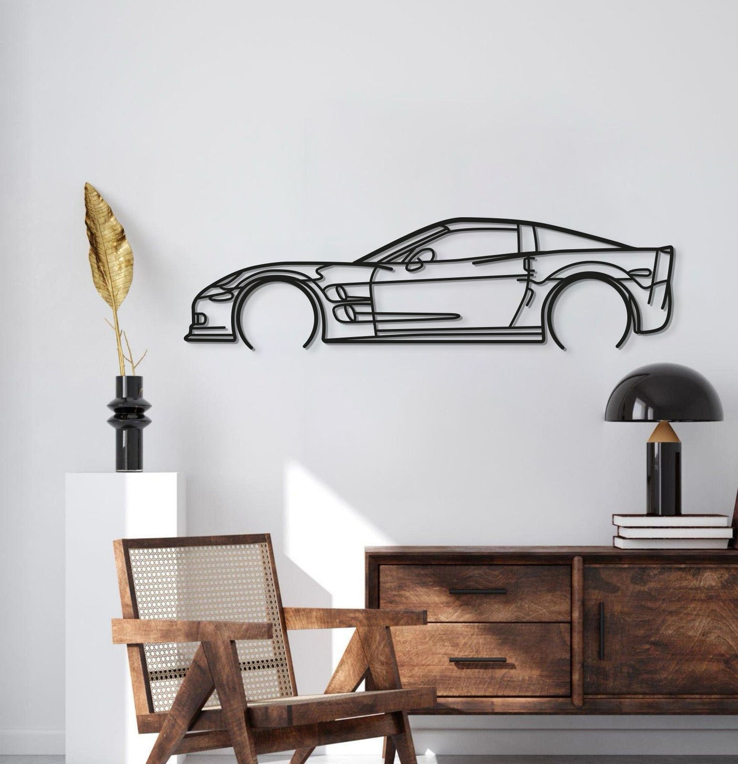 Corvette C6 ZR1 Detailed Metal Car Wall Art