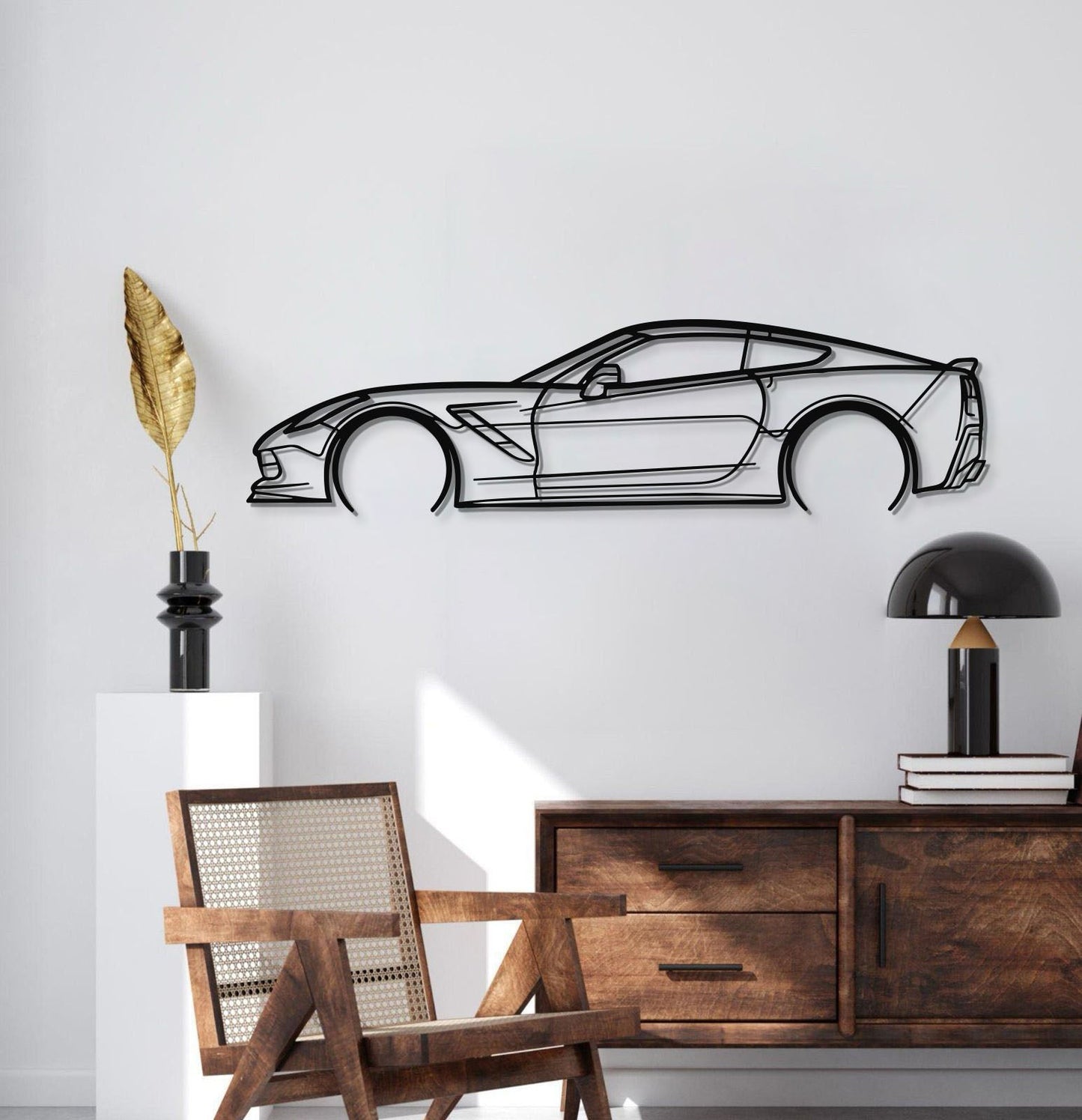 Corvette C7 Detailed Metal Car Wall Art