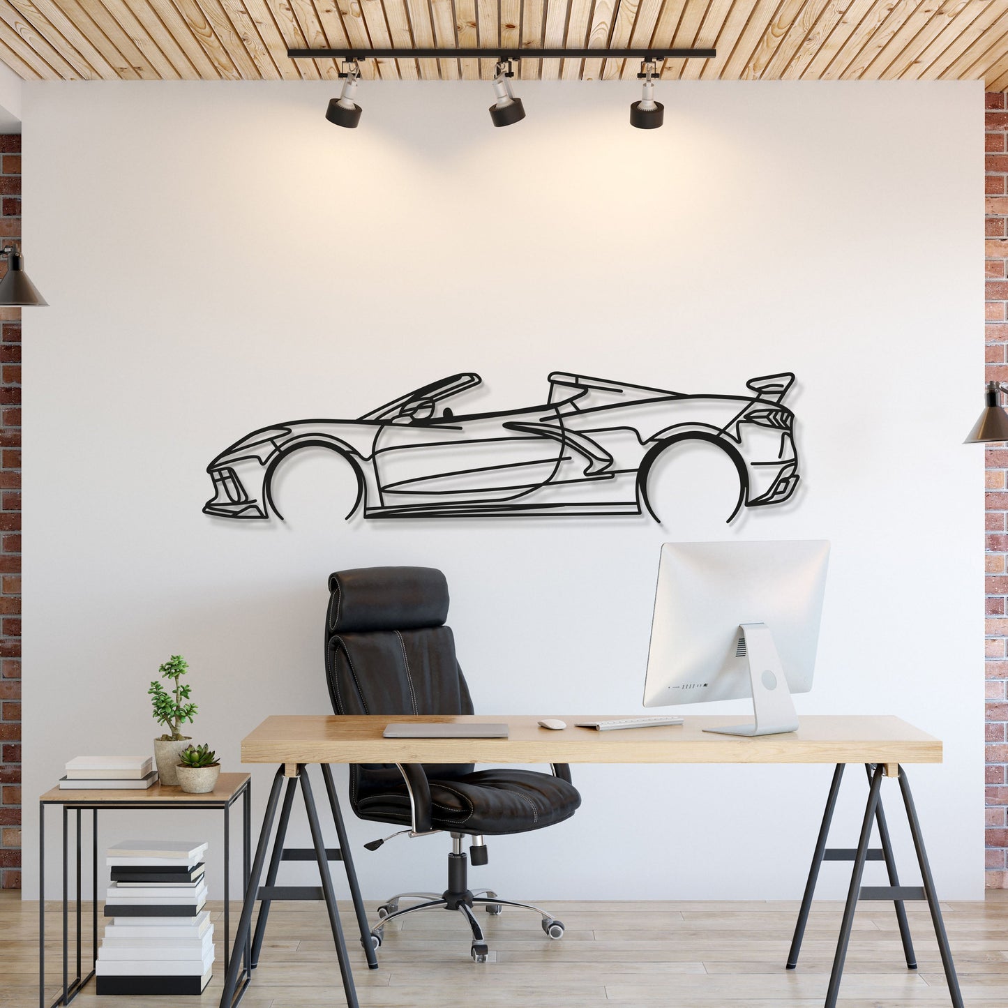 Corvette C8 Detailed Metal Car Wall Art