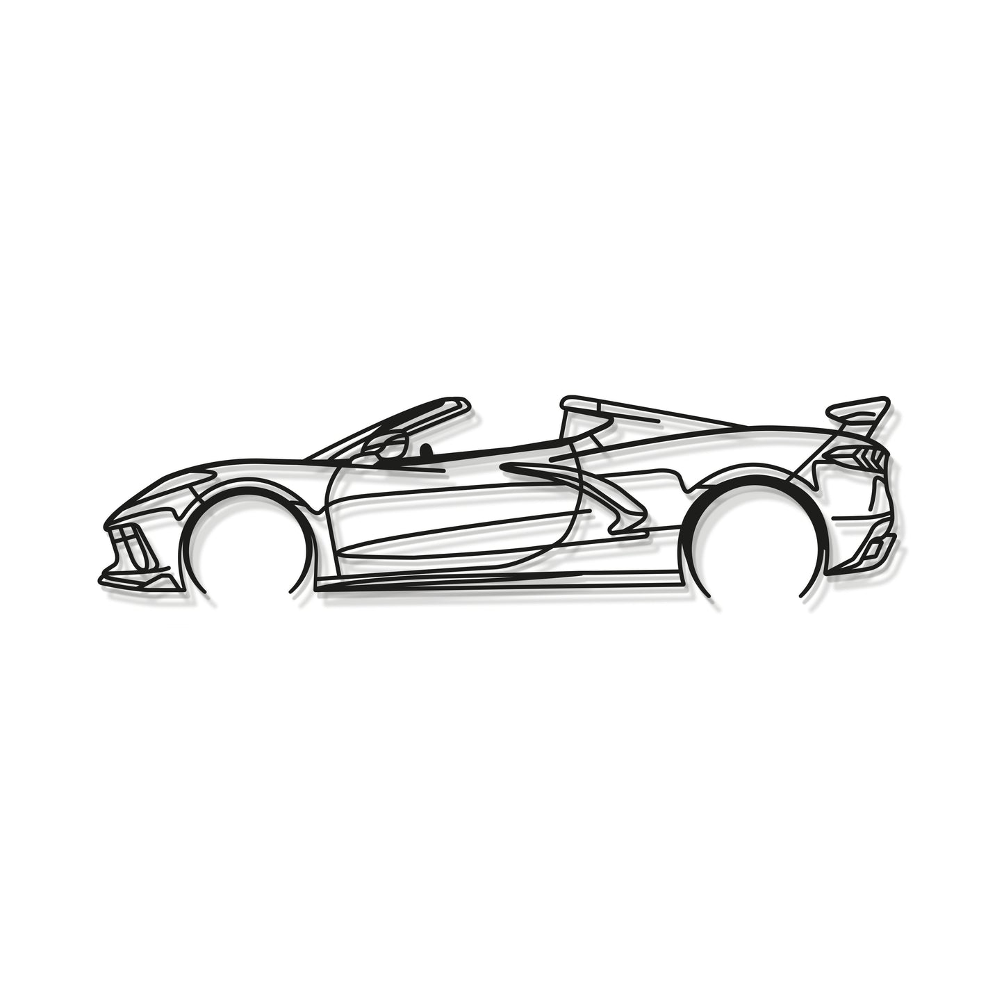 Corvette C8 Detailed Metal Car Wall Art