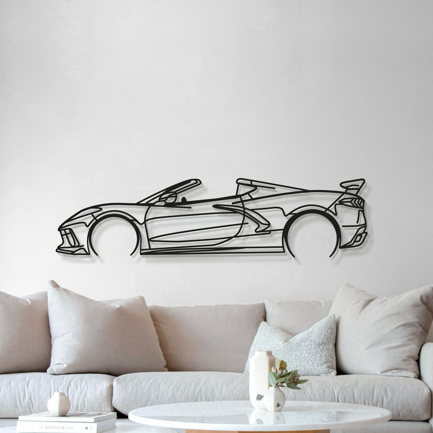 Corvette C8 Detailed Metal Car Wall Art
